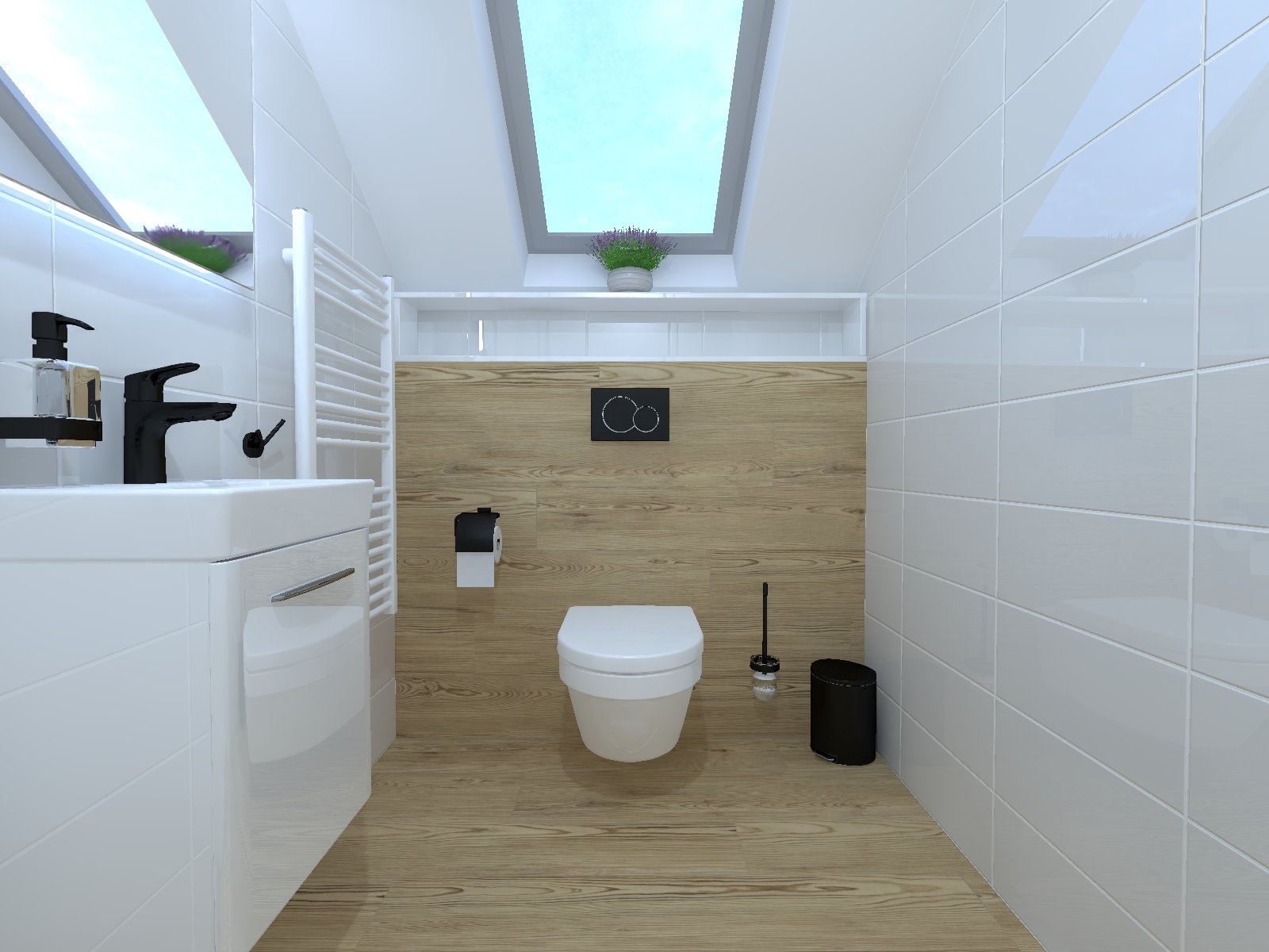 Koupelnové doplňky v provedení matná černá