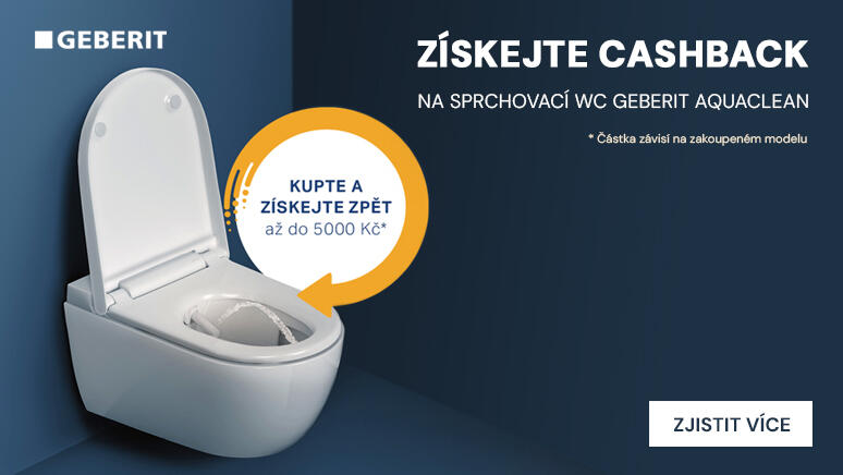 Získejte Cashback na sprchovací WC Geberit AquaClean