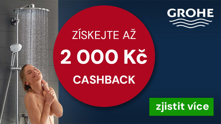 Až 2 000 Kč CASHBACK na sprchové sety GROHE