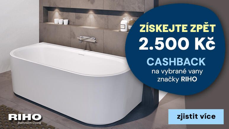 Cashback 2500 Kč na vybrané vany Riho