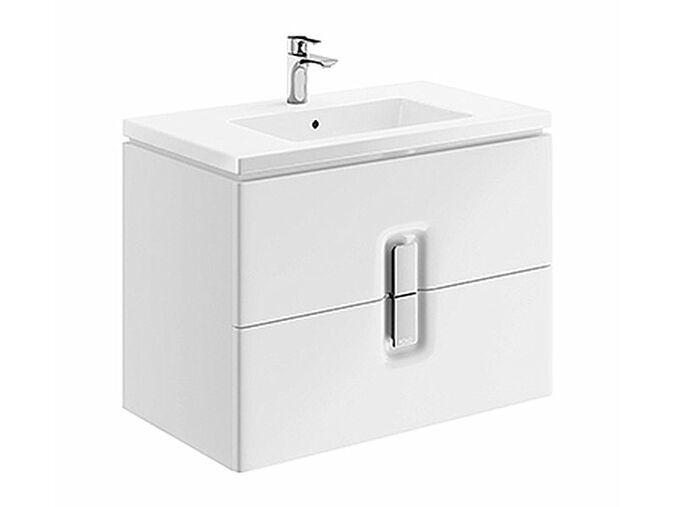 Kolo Twins skříňka pod umyvadlo, 2 zásuvky, závěsná, 80cm, bílá lesklá
