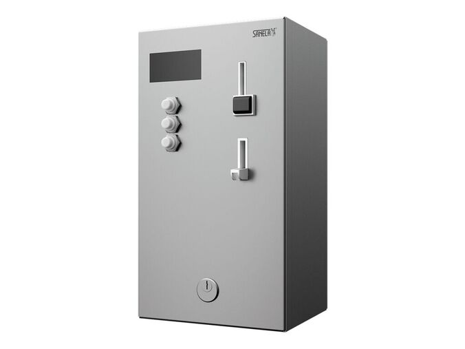 Sanela Automat pro čtyři až dvanáct sprch, 24 V DC - interaktivní ovládání, volba sprchy uživatelem v menu SLZA 02KN, nerez mat
