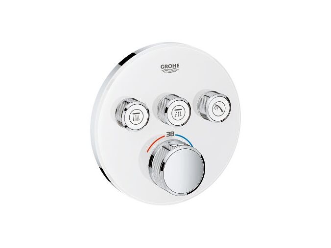 Grohe Grohtherm SmartControl Termostatická vanová baterie pod omítku se 3 ventily, měsíční bílá