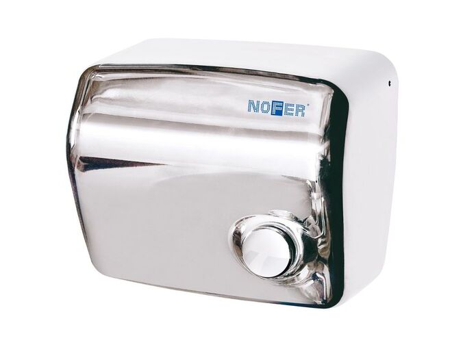NOFER KAI elektrický osoušeč rukou s tlačítkem 220-240V, 1500W, 240x280x168mm, nerez lesk