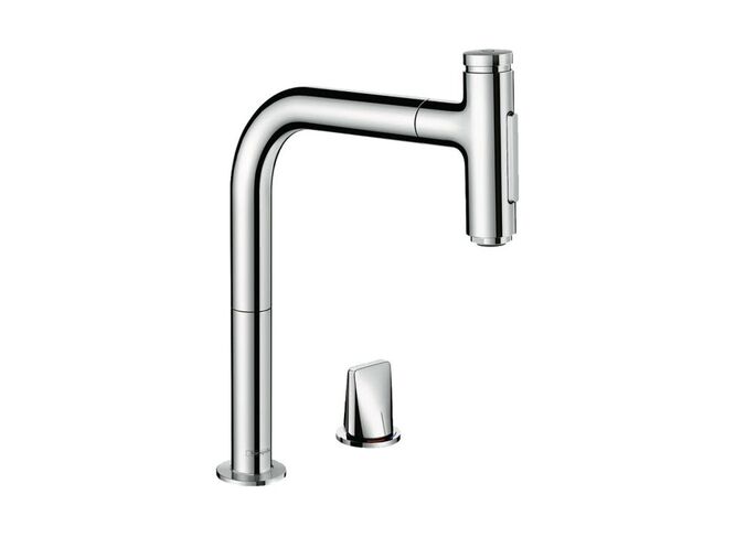 Hansgrohe Metris M71 Dřezová baterie Metris Select s výsuvnou sprškou, 2-otvorová instalace, chrom