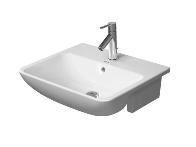 Duravit ME by Starck umyvadlo zápustné 55x45,5 cm, otvor pro baterii, WonderGliss, alpská bílá