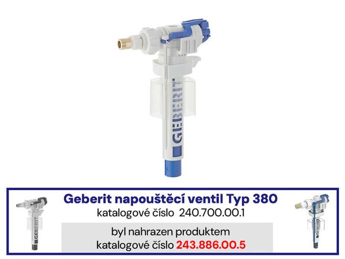 Geberit IMPULS Impuls380  napouštěcí ventil pro splachovací nádržky na omítku