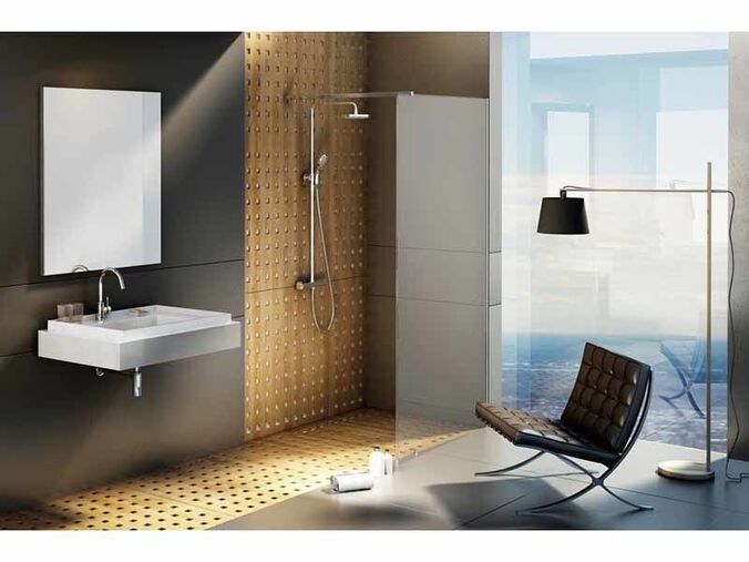 Ravak Wall sprchový kout, 110x200 cm, chrom lesk, dekor transparent