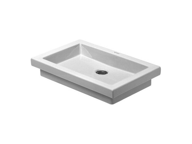 Duravit 2nd floor zápustné umyvadlo 580x415mm bez přepadu, bez otvoru pro baterii, WonderGliss