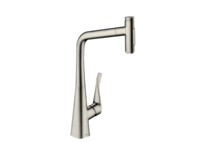 Hansgrohe Metris M71 Dřezová baterie Metris Select s výsuvnou sprškou, vzhled nerezu