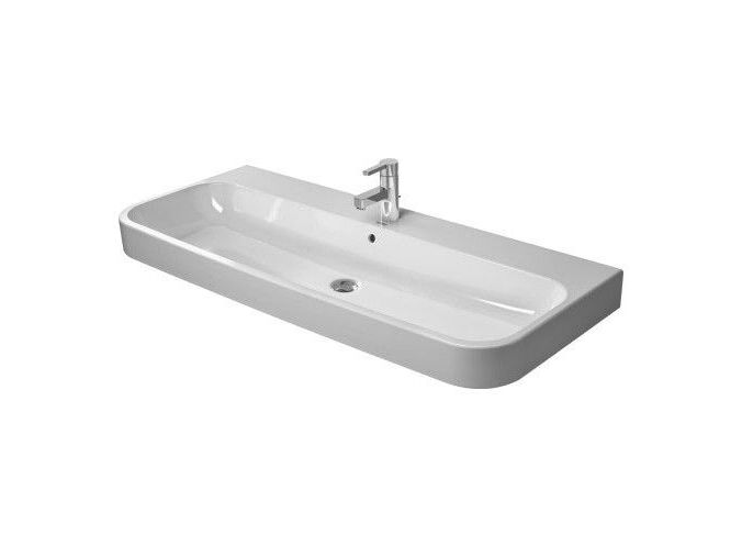 Duravit Happy D.2 umyvadlo 120x50,5 cm, přepad, otvor pro baterii, bílá