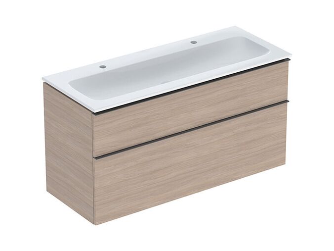 Geberit iCon skříňka s umyvadlem 120x63x48 cm, KeraTect, 2x zásuvka, melamin struktura dřeva, dub