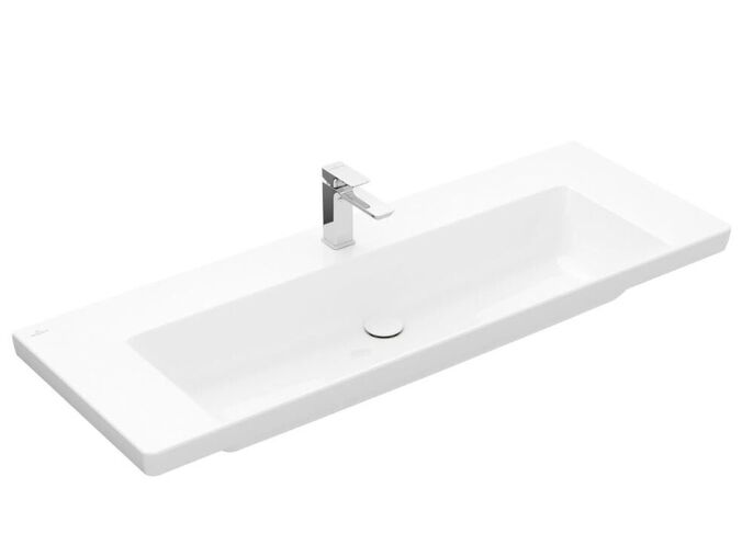 Villeroy & Boch Subway 3.0 Umyvadlo 1300x470 mm, bez přepadu, otvor pro baterii, CeramicPlus, Stone White