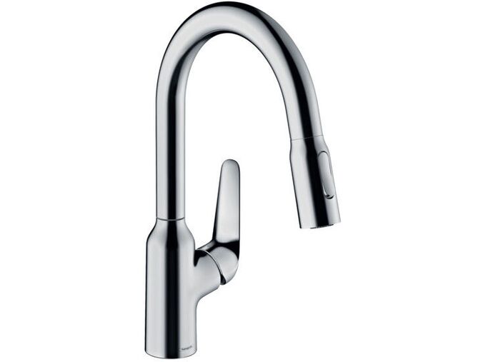 Hansgrohe Focus M42 Dřezová baterie M4216-H180 s výsuvnou sprškou, sBOX, chrom