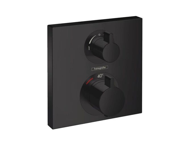 Hansgrohe Ecostat Square Termostatická baterie pod omítku pro 2 spotřebiče, matná černá