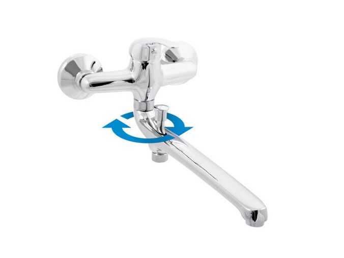 Slezák-RAV CZ Sázava baterie vanová/umyvadlová s plochým ramínkem, rozteč 150 mm, chrom