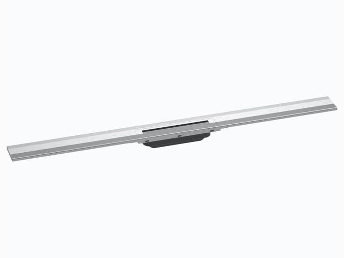 Hansgrohe RainDrain Flex Lineární sprchový žlab s nerezovým roštem 1000, ke stěně, zkrátitelný, kartáčovaná nerez