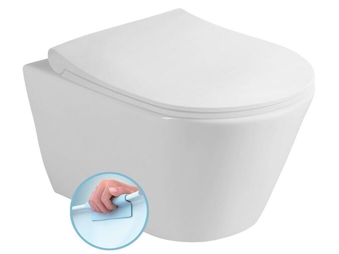 Sapho AVVA závěsná WC mísa, Rimless, 35,5x53cm, bílá