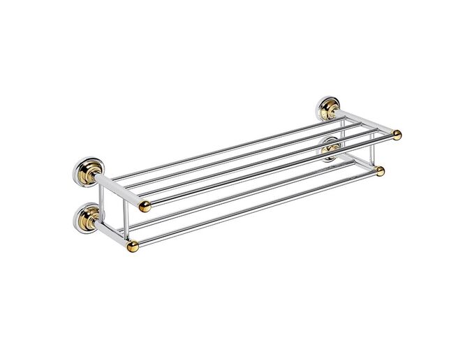 Bemeta RETRO - gold a chrom polička na ručníky dvojitá, zlato/chrom