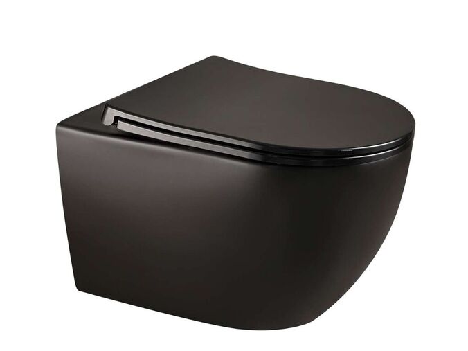 kielle Gaia Závěsné WC se sedátkem SoftClose, Rimless, matná černá