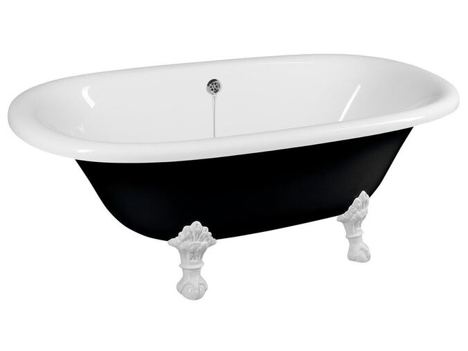 Polysan REGATA volně stojící vana 175x85x61cm, nohy bílé, černá/bílá