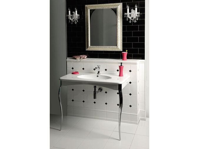 SAPHO RETRO keramické umyvadlo consolle 100x55cm + chromové nohy