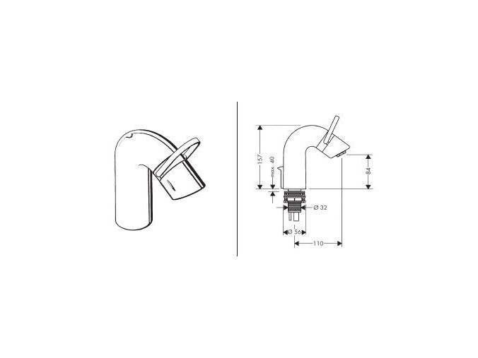 Hansgrohe AXOR ARCO páková umyvadlová baterie, chrom