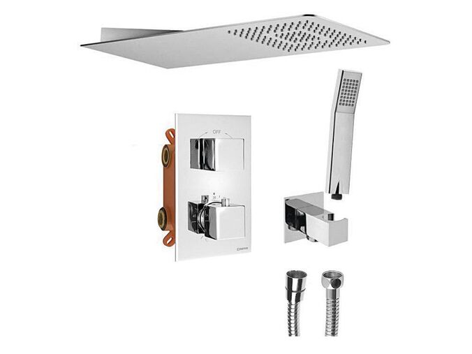 Sapho LATUS podomítkový sprchový set s termostatickou baterií, box, 2 výstupy, chrom