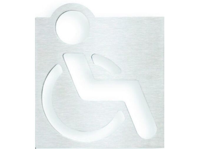 Bemeta piktogram WC vozíčkář cedulka 120x120  mm, broušená nerez