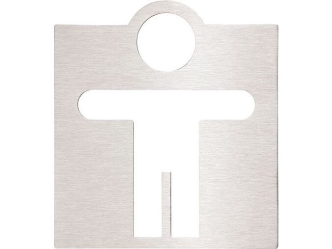 Bemeta piktogram WC páni cedulka 120x120 mm, leštěná nerez