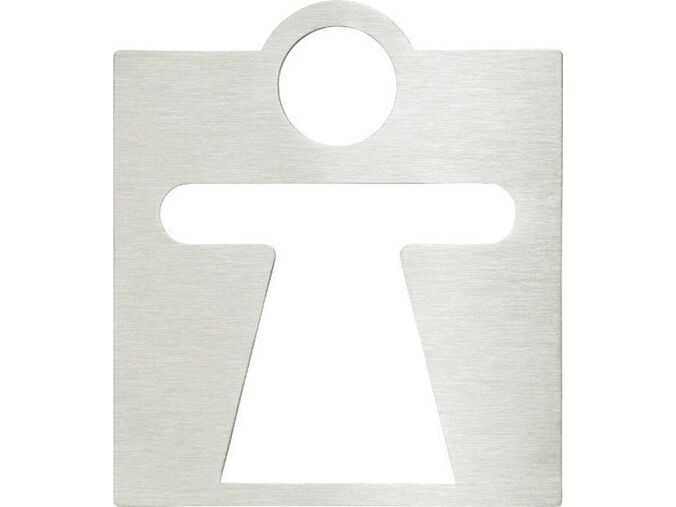 Bemeta piktogram WC dámy cedulka 120x120 mm, leštěná nerez