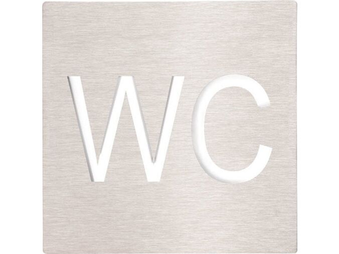Bemeta piktogram WC cedulka 120x120 mm, leštěná nerez
