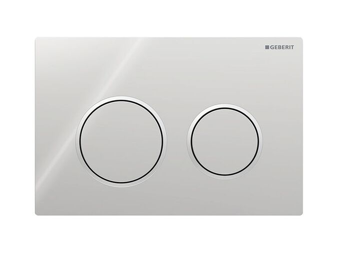 Geberit Omega20 ovládací tlačítko pro 2 možnosti splachování, chrom lesk, kroužky chrom mat