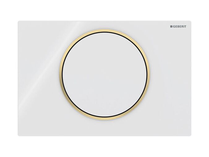 Geberit Sigma10 ovládací tlačítko, pro splachování Start/Stop, bílá/pozlacená