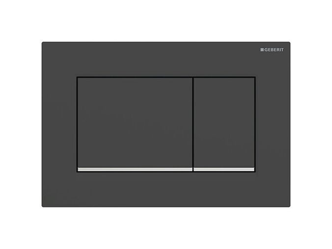 Geberit Sigma20 ovládací tlačítko, pro 2 množství splachování, lakovaná černá matná easy-to-clean/chrom lesk