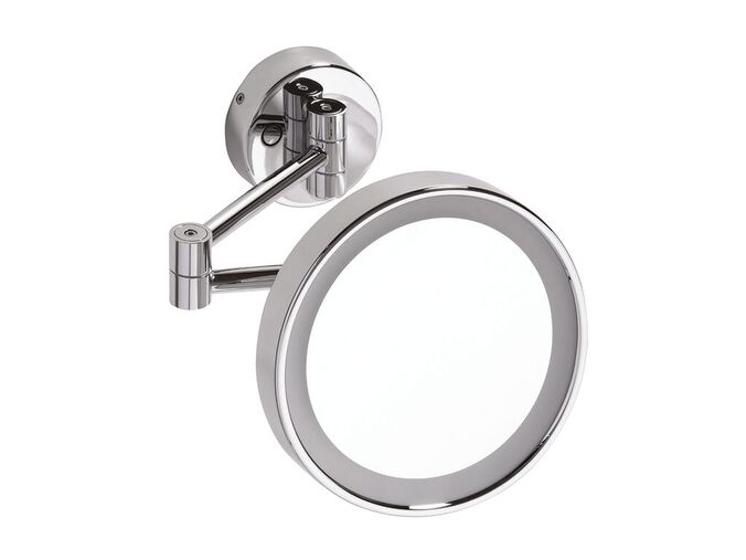 Bemeta Kosmetická zrcátka kosmetické zrcátko průměr 200 mm, na rameni, s LED osvětlením, chrom