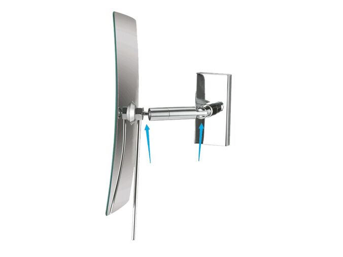 Bemeta Kosmetická zrcátka kosmetické zrcátko 245x120 mm, jednostranné , s kloubem 360°, 3x zvětšující, chrom