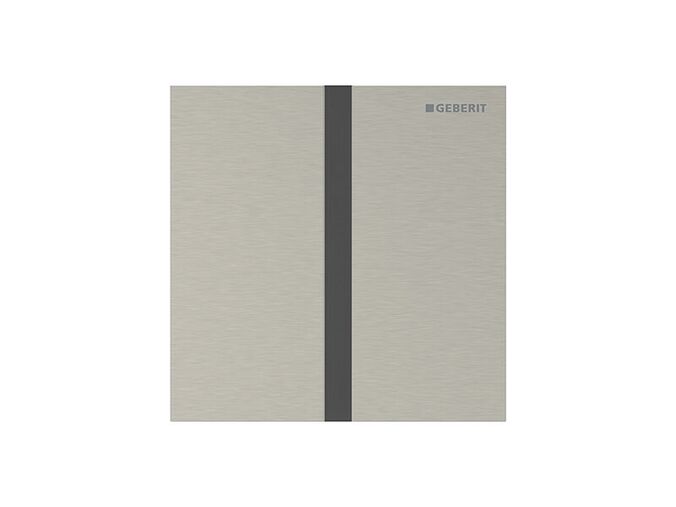 Geberit Typ 40 Square ovládání splachování pisoáru s elektronickým spuštěním splachování, napájení ze sítě, nikl kartáčovaný, easy-to-clean
