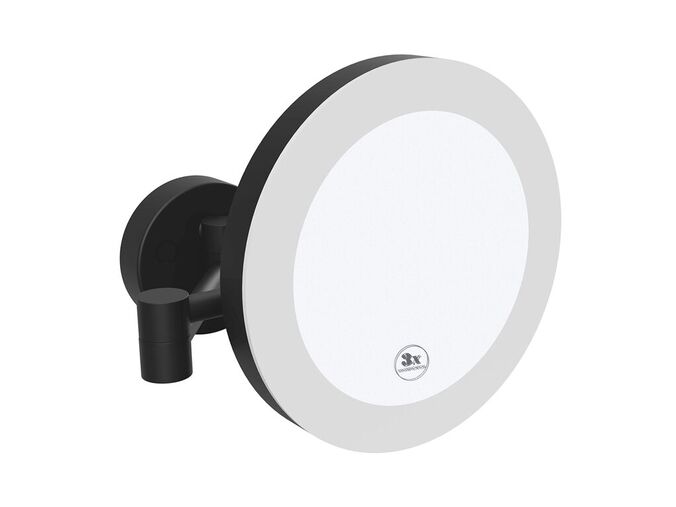 Bemeta Kosmetická zrcátka kosmetické zrcátko průměr 200 mm, nástěnné, s LED osvětlením, Touch sensor, černá