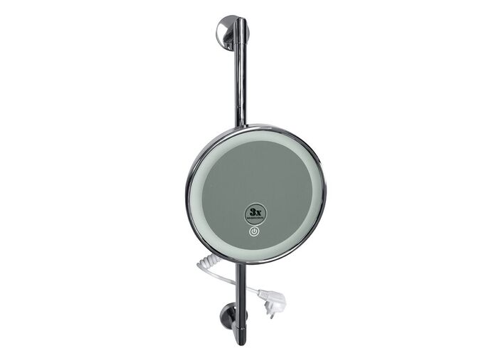 Bemeta Kosmetická zrcátka kosmetické zrcátko průměr 200 mm, na tyči, 3x zvětšující, Touch sensor, chrom