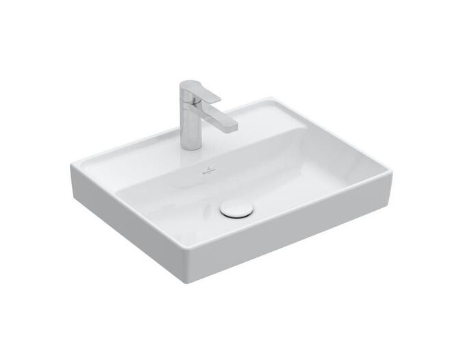 Villeroy & Boch Collaro Umyvadlo 550x440 mm, bez přepadu, otvor pro baterii, CeramicPlus, Stone White