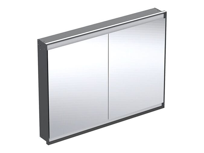 Geberit ONE zrcadlová skříňka pod omítku, ComfortLight, 2x dvířka, 120x90x15 cm, hliník/černá mat