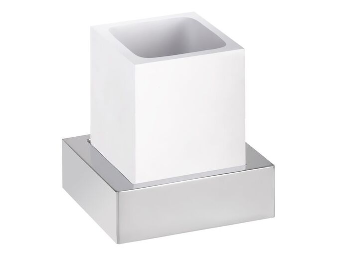 Bemeta Gamma držák kartáčků na zeď, bílá mat/chrom