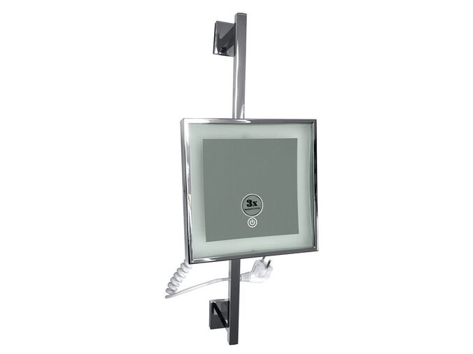 Bemeta Kosmetická zrcátka kosmetické zrcátko 200x200 mm, na tyči, 3x zvětšující, Touch sensor, chrom