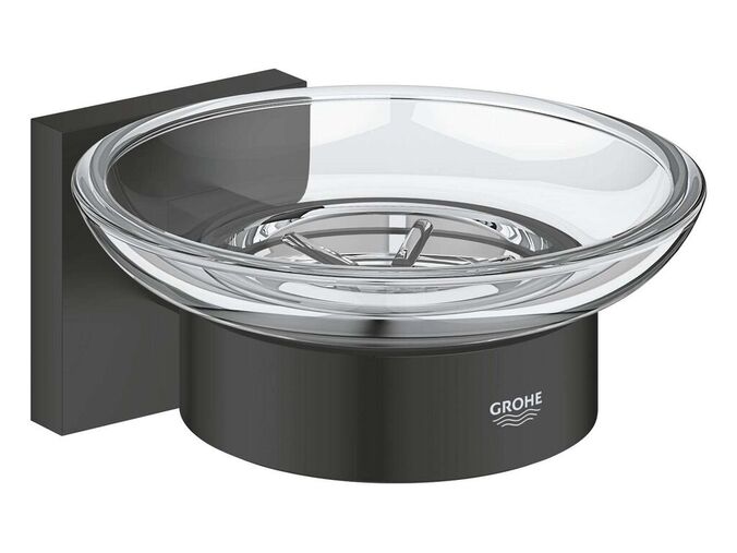Grohe QuickFix Start Cube Mýdlenka s držákem, sklo/matná černá