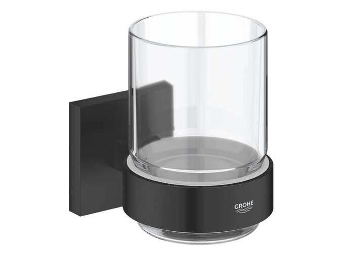 Grohe QuickFix Start Cube Držák kartáčků a pasty, sklo/matná černá