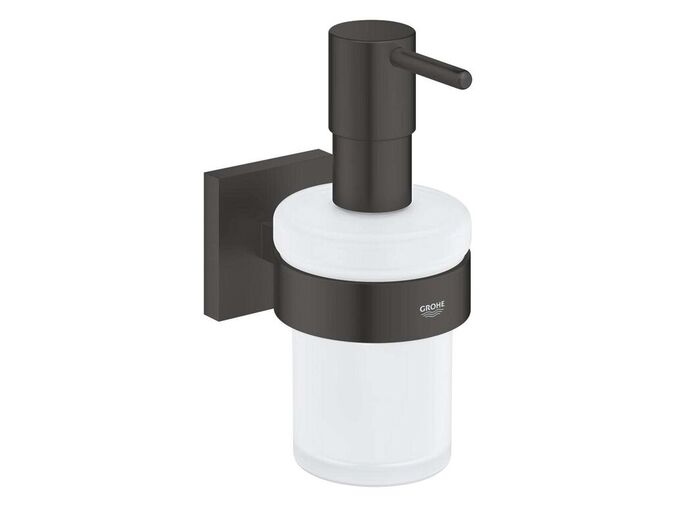 Grohe QuickFix Start Cube Dávkovač mýdla s držákem, sklo/matná černá