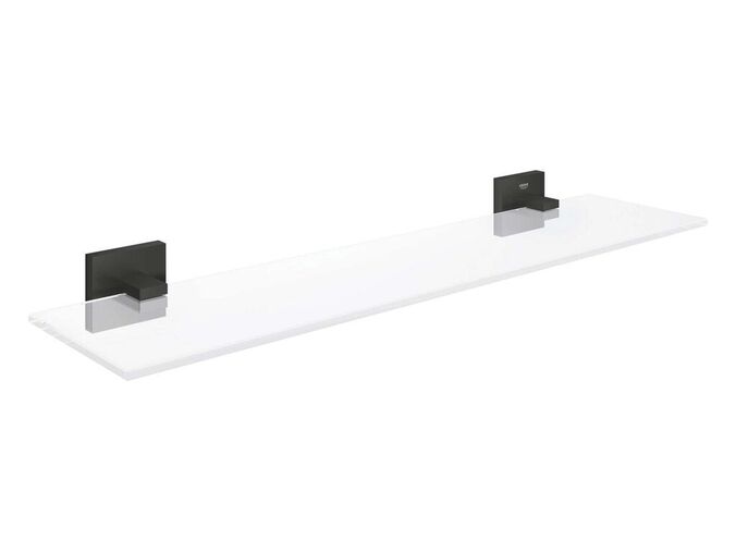 Grohe QuickFix Start Cube Polička, délka 53 cm, sklo/matná černá