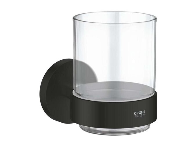 Grohe QuickFix Start Držák kartáčků a pasty, sklo/matná černá