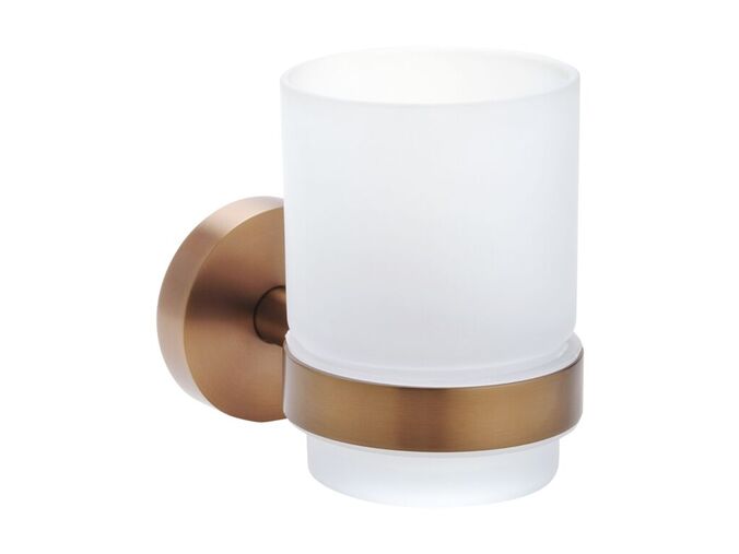 Bemeta Amber držák kartáčků, mléčné sklo, Coffe-Gold mat
